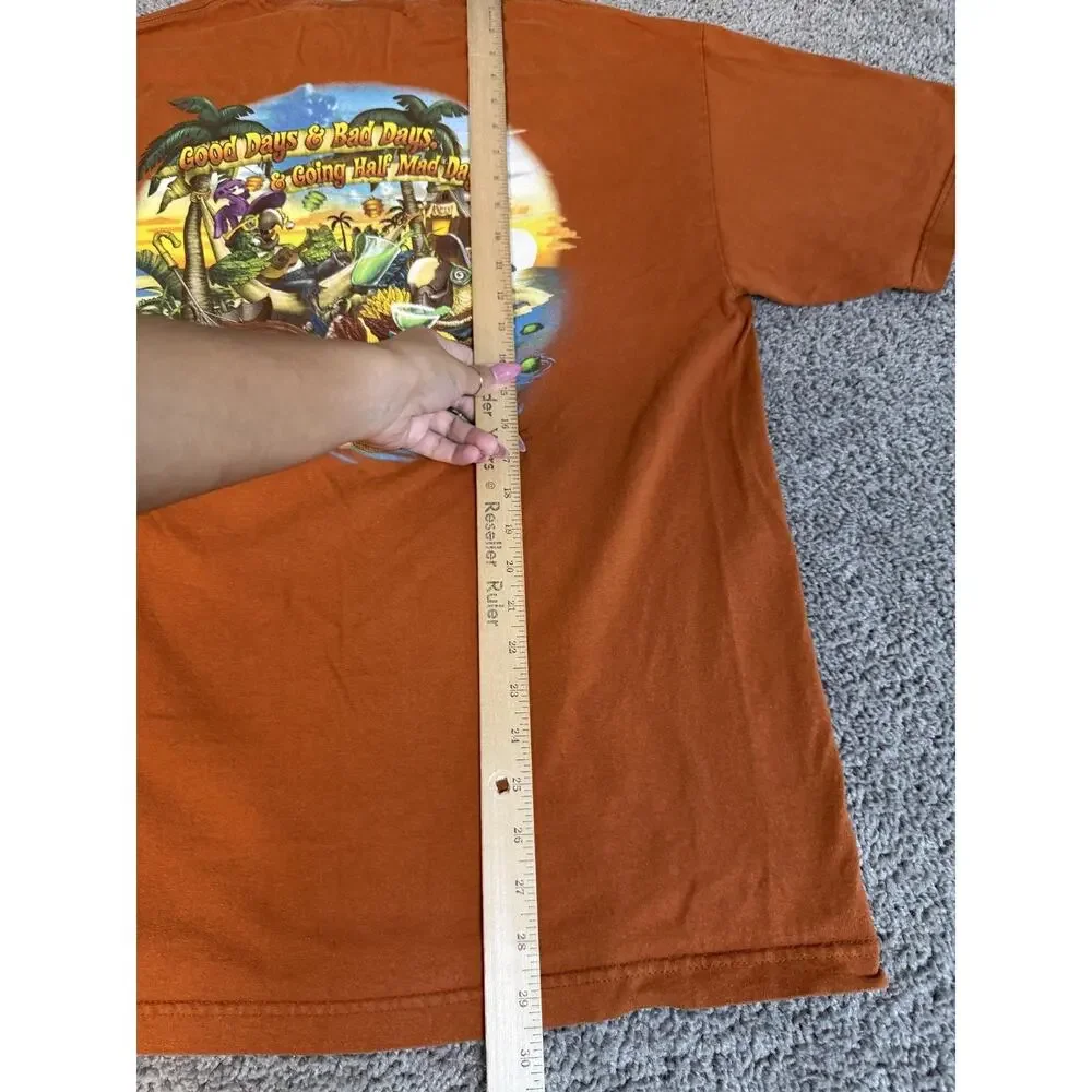 Vintage Margaritaville Shirt Mens XL Orange Good Days & Bad Days Crew Neck